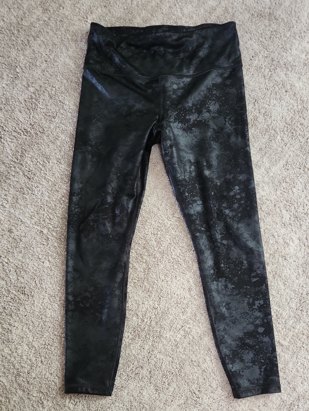 Athleta Black Marble Print High-Waist Leggings